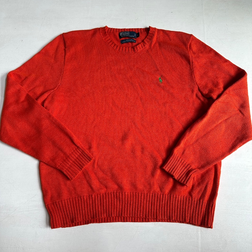 Polo Ralph Lauren Orange Crew Neck Cotton Sweater